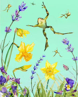 Leapfrogs in Daffodils - Art Print