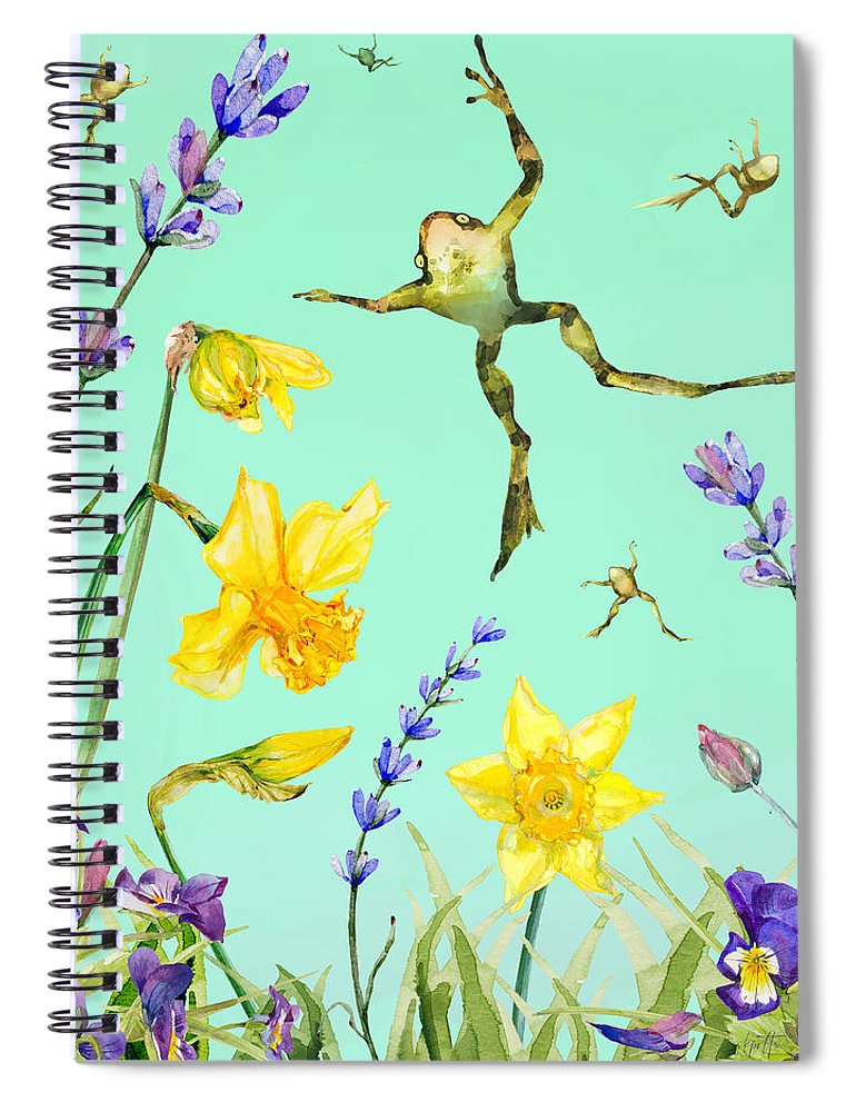 Leapfrogs in Daffodils - Spiral Notebook