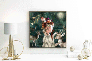 Midnight Spring Moon - Art Print