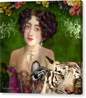 The Madame Blanchefleur Apolline Brings A White Tiger To The Feast Of The Epiphany - 14 x 14 Canvas Print