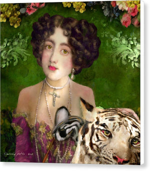 The Madame Blanchefleur Apolline Brings A White Tiger To The Feast Of The Epiphany - 14 x 14 Canvas Print