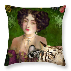 The Madame Blanchefleur Apolline Brings A White Tiger To The Feast Of The Epiphany - Throw Pillow
