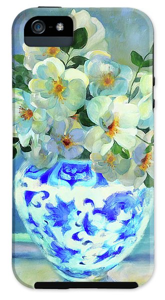 White Roses In Chinoiserie - Phone Case