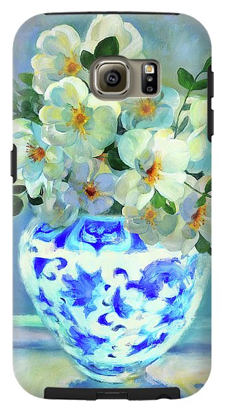 White Roses In Chinoiserie - Phone Case