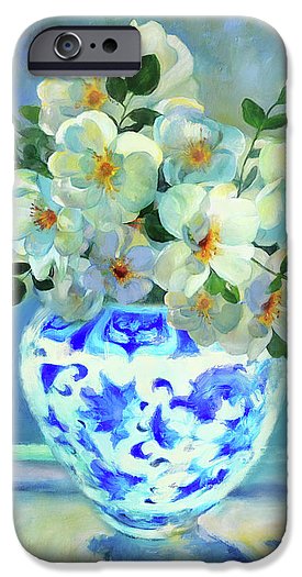 White Roses In Chinoiserie - Phone Case