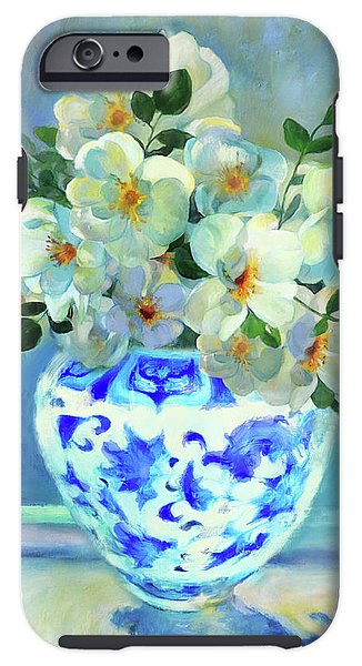 White Roses In Chinoiserie - Phone Case