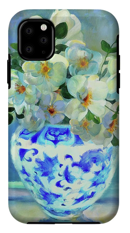 White Roses In Chinoiserie - Phone Case