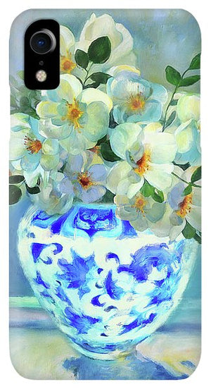 White Roses In Chinoiserie - Phone Case