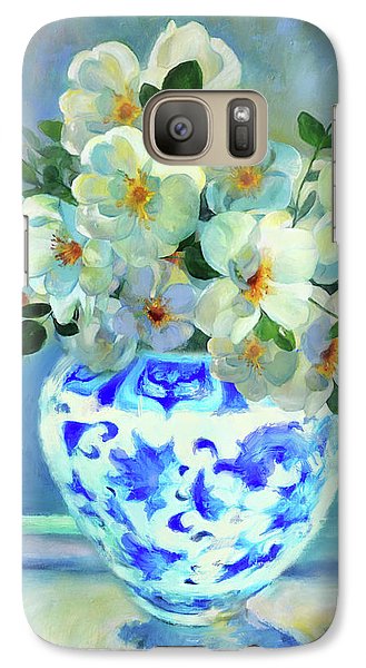 White Roses In Chinoiserie - Phone Case