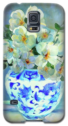 White Roses In Chinoiserie - Phone Case