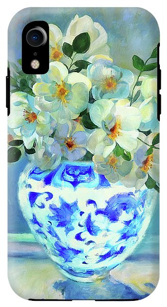 White Roses In Chinoiserie - Phone Case