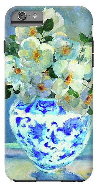 White Roses In Chinoiserie - Phone Case