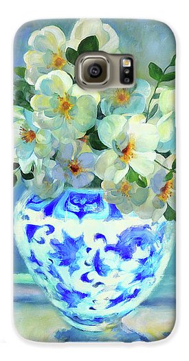 White Roses In Chinoiserie - Phone Case