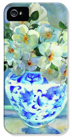 White Roses In Chinoiserie - Phone Case